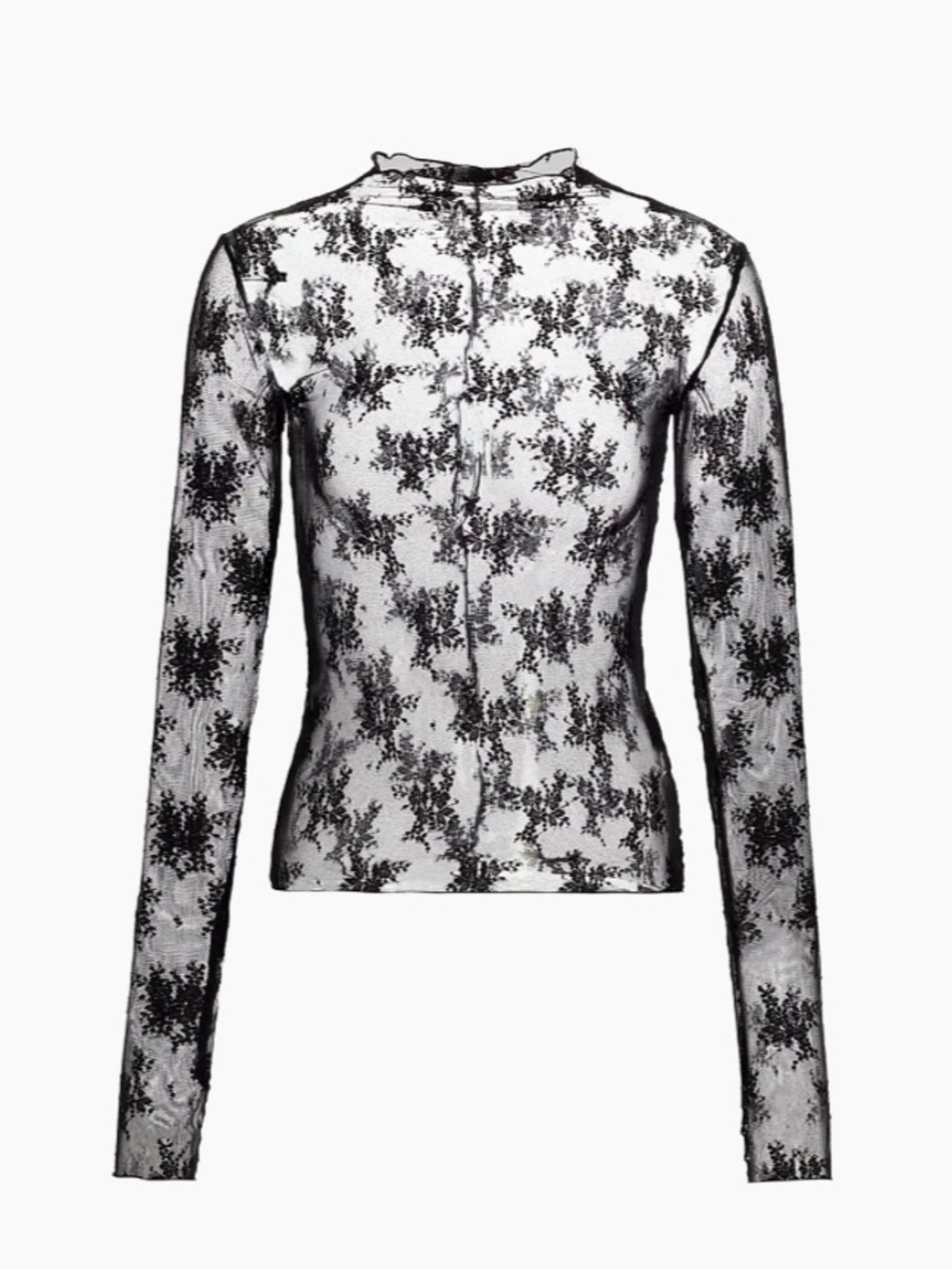 Free People Sheer Black Lace Long-Sleeve Top - Elegant Layering Piece